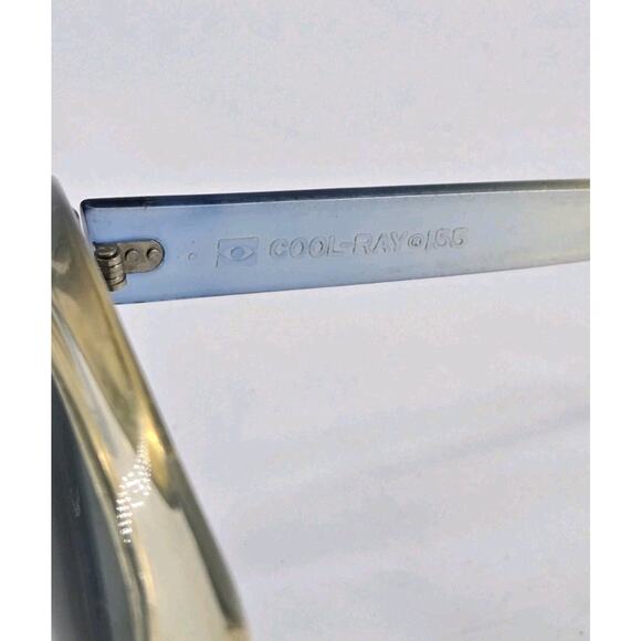 MCM 70s Cool Ray Polaroid 155 Two Tone Blue Yellow Gray Lens Sunglasses Vtg - Picture 4 of 12